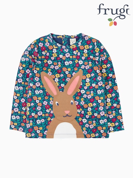 Blue - Frugi Nolan Applique Top