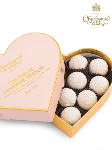 Charbonnel Et Walker Pink Marc De Champagne Pink Heart Truffles