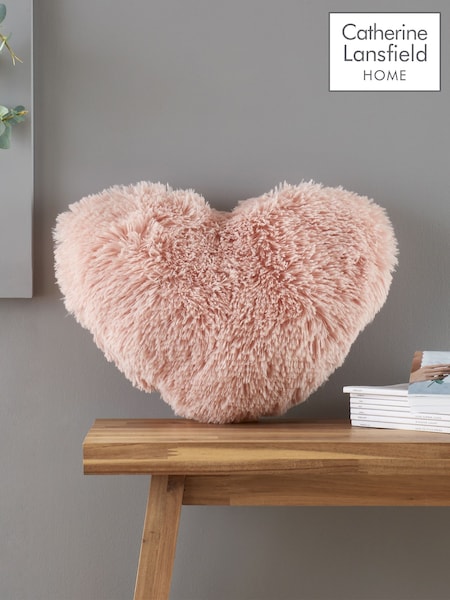Catherine Lansfield Pink So Soft Cuddly Heart Shaped Cushion (287423) | £16