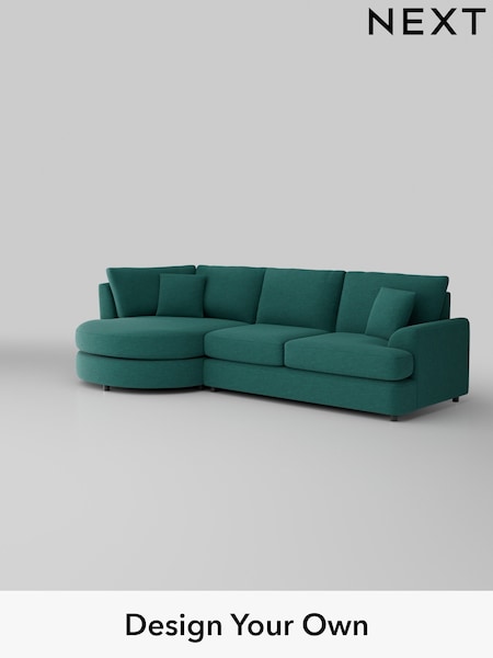 Fine Chenille Easy Clean/Dark Juniper Green Parker Platform (287859) | £2,225