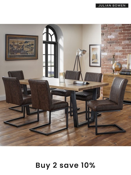 Julian Bowen Set of 2 Oak Brooklyn Dining Chairs (290563) | £300