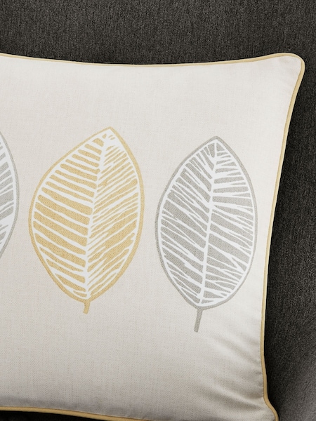 Fusion Yellow Skandi Leaf 100% Cotton Cushion (290888) | £16