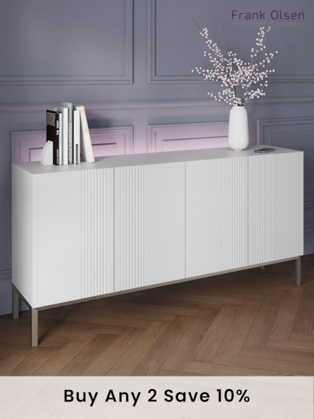 Frank Olsen White Iona 4 Door Large Sideboard (290958) | £510