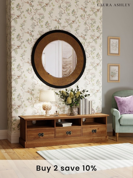 Laura Ashley Honey Gold Garrat 3 Drawer TV Stand (292236) | £860