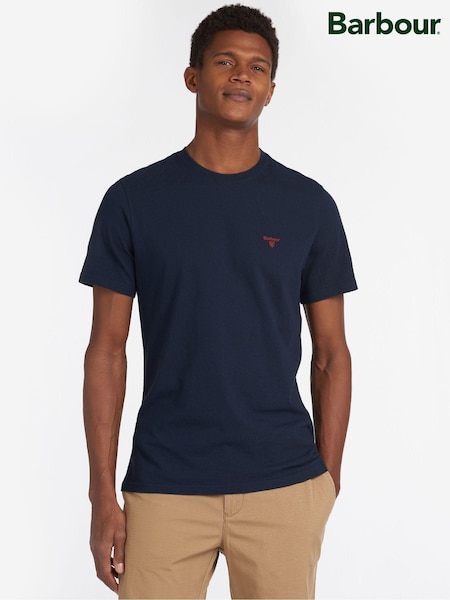 Barbour® Navy Mens 100% Cotton Sports T-Shirt (293256) | £30