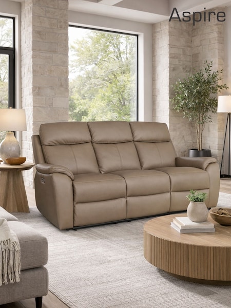 Aspire Furniture Kingsmere 3 Seater Power Recliner Sofa