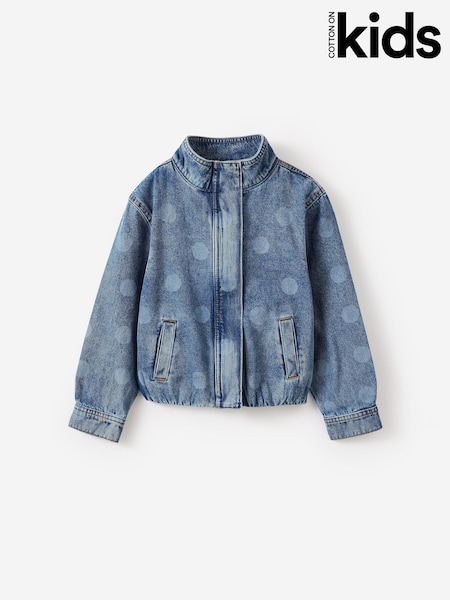 Blue - Cotton On Funnel Neck Denim Jacket