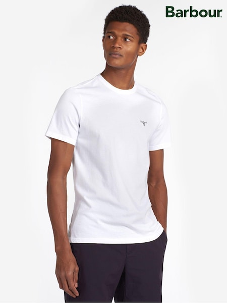 Barbour® White Mens 100% Cotton Sports T-Shirt (294380) | £30