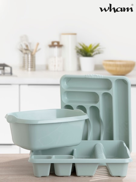 Wham 3 Piece Green Plastic Kitchen Set (295624) | £16