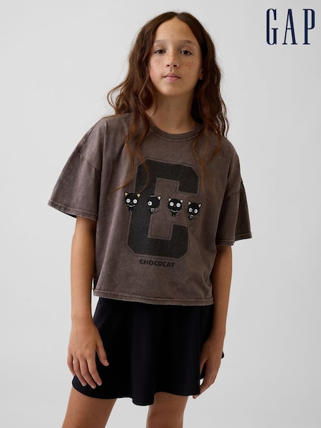 Brown Chococat - Gap Oversized Boxy Graphic T-shirt (4-13yrs)