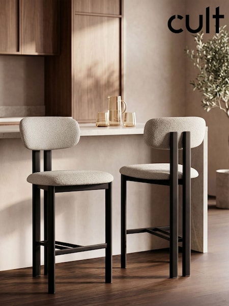Cult Furniture Set Of 2 Arbor Boucle Kitchen Stool