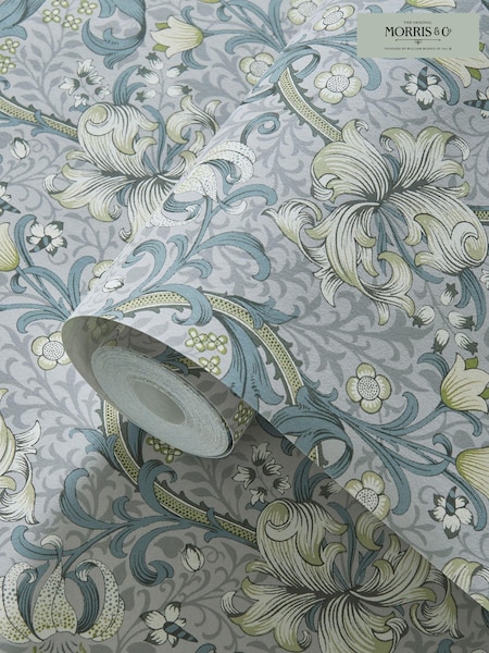 Morris & Co Slate Dove Golden Lily 10.05M Wallpaper (296353) | £44