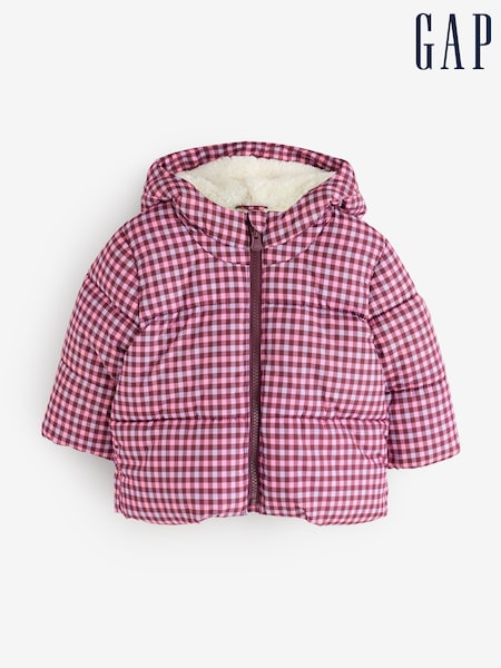 Purple Gingham - Gap Print Puffer Jacket