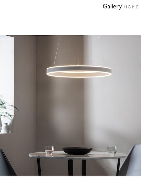 Gallery Home Silver Nelson Matt Nickel Pendant Ceiling Light (297014) | £238