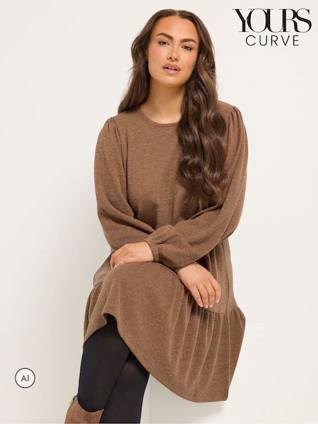 Light Brown - Yours Curve Drop Waist Dress