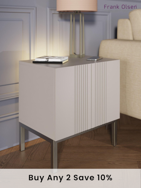 Frank Olsen Grey Iona 1 Door Side Table with SMART Features (297863) | £230