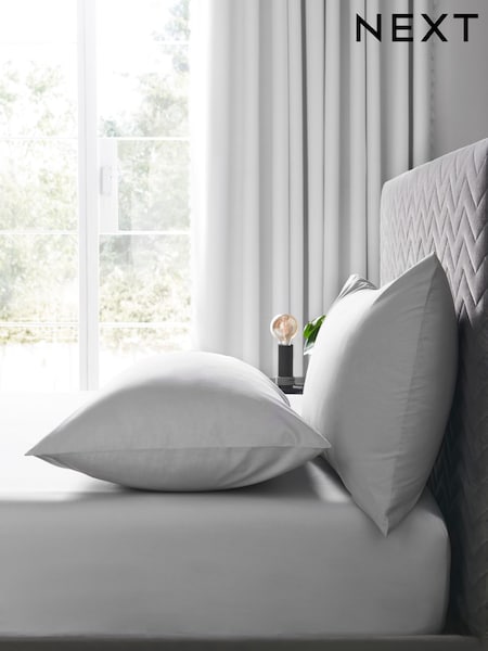 Grey Easy Care Polycotton Deep Fitted Sheet (297998) | £10 - £17