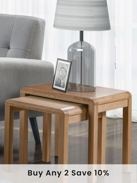Julian Bowen Natural Kemble Curve Nest of Tables (298406) | £220
