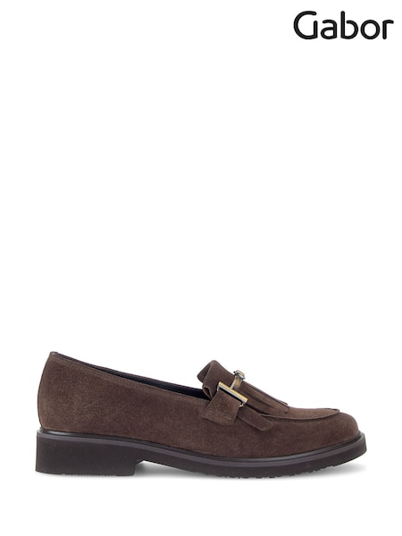 Brown - Gabor Leader Slip-on Loafers