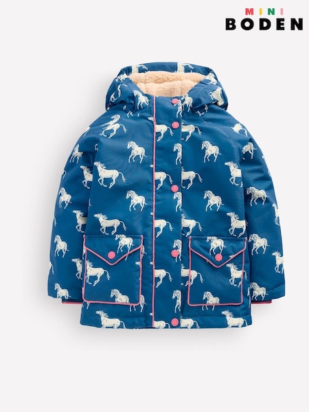 Blue - Boden Sherpa Lined Anorak