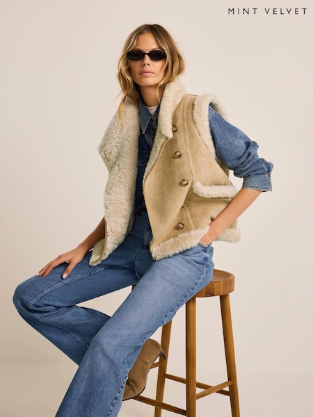 Brown - Mint Velvet Faux Fur Gilet