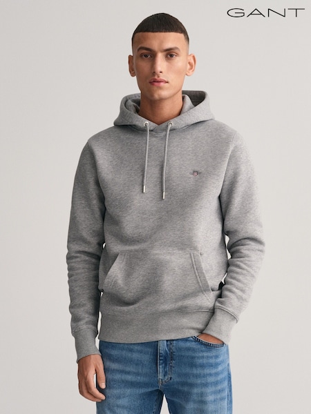GANT Grey Regular-Fit Shield Hoodie (298988) | £100