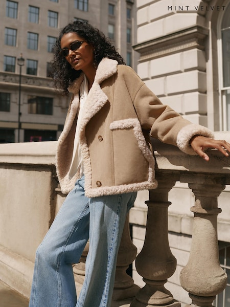Brown - Mint Velvet Faux Fur Reversible Jacket