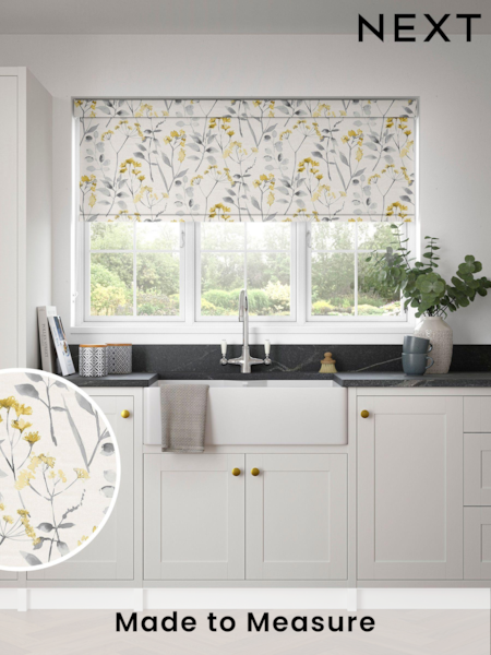Yellow Isla Floral Made to Measure Roller Blind (299690) | £57