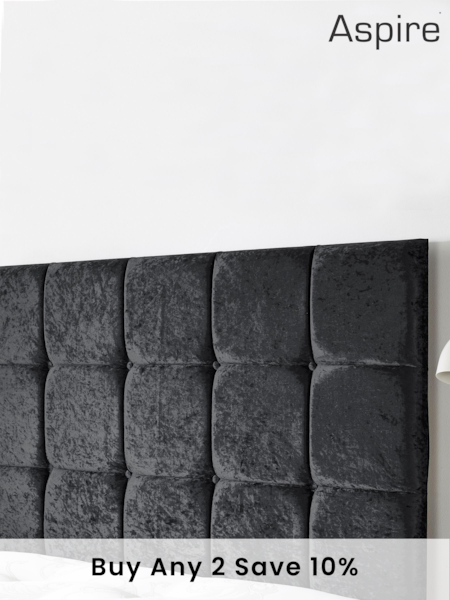 Aspire Furniture Black Pennine Headboard (300984) | £100 - £150