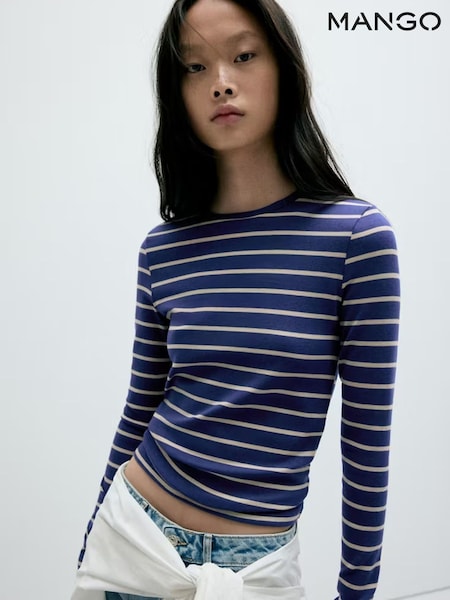 Blue - Mango Stripe T-shirt