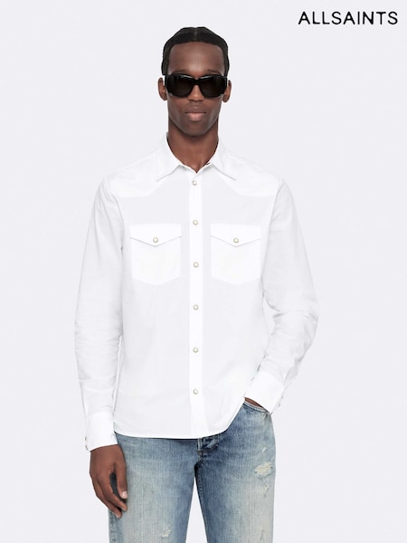 White - Regular Allsaints Kenil Long Sleeve Shirt