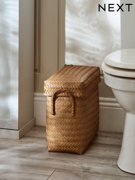 Natural Plastic Wicker Storage Basket (303265) | £28