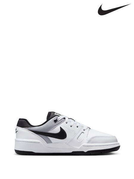 Nike White/Black Youth Full Force Low-Top Trainers (303281) | £55