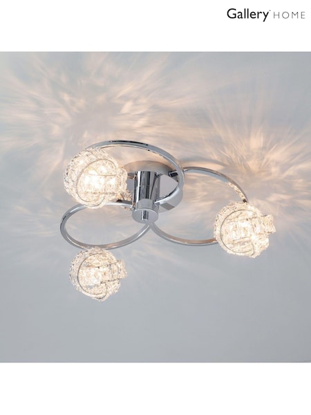 Gallery Home Chrome 3 Light Flush Lila Flush Ceiling Light (303340) | £132