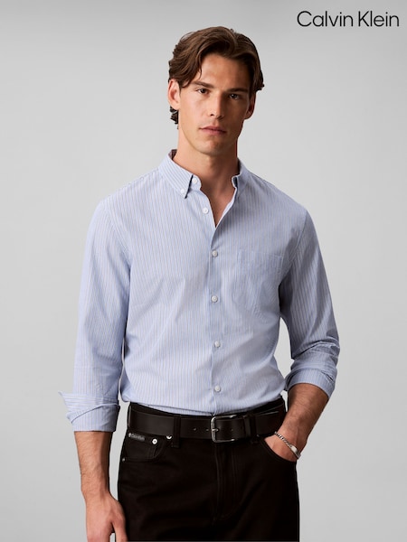 Blue - Regular Calvin Klein Oxford Cotton Button-down Shirt