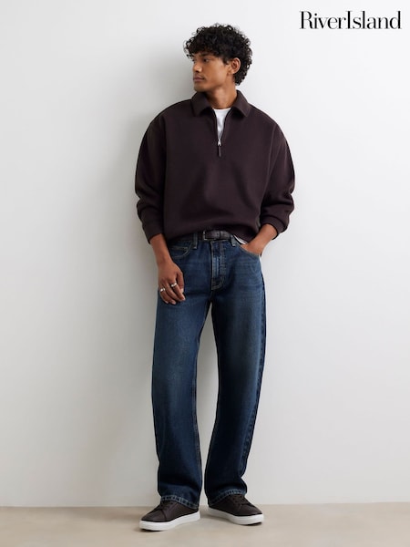 Blue - Regular River Island Loose Fit Jeans