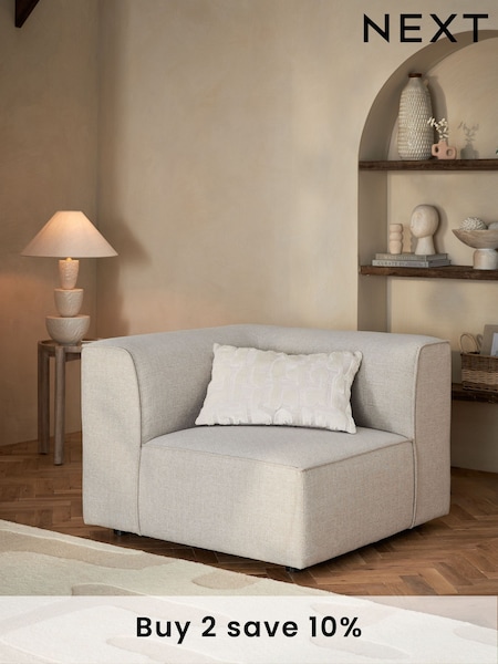 Tweedy Plain Light Natural Single Corner Piece Alba Modular Sofa (305879) | £450