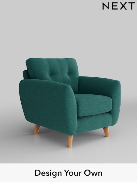 Fine Chenille Easy Clean/Dark Juniper Green Wilson Buttoned Back (306994) | £599