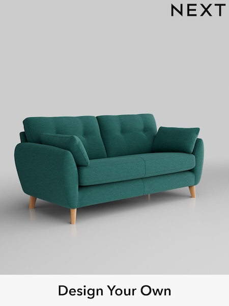 Fine Chenille Easy Clean/Dark Juniper Green Wilson Buttoned Back (306994) | £1,050
