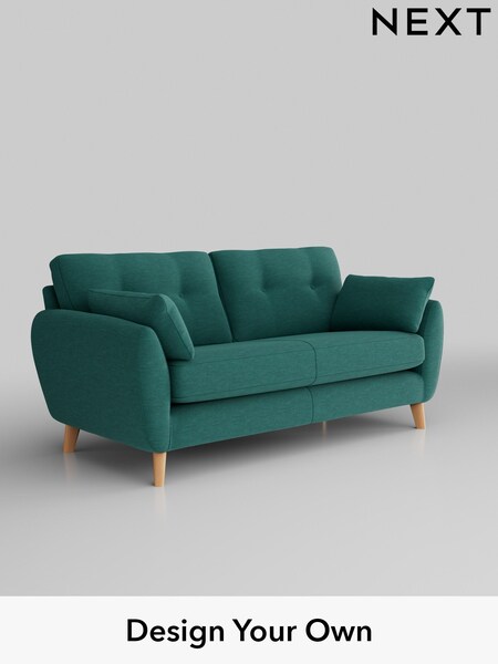 Fine Chenille Easy Clean/Dark Juniper Green Wilson Buttoned Back (306994) | £1,050