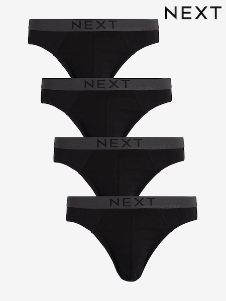 Black Pure 100% Cotton Briefs 4 Pack (308505) | £18