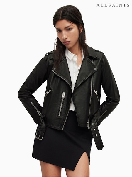 AllSaints Black Balfern Biker Jacket (308717) | £369