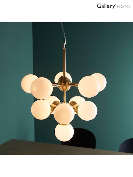 Gallery Home Brushed Gold Chandelier Brampton Ceiling Light (308982) | £244