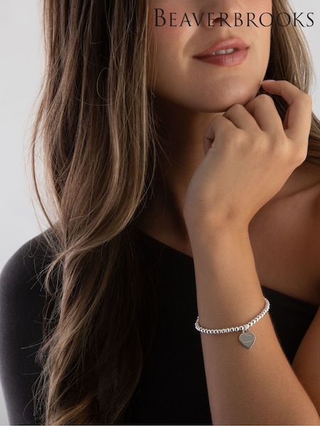 Beaverbrooks Sterling Silver Ball Heart Bracelet (309180) | £75