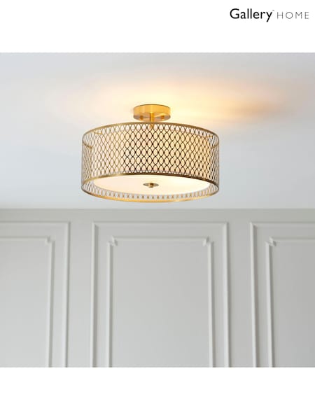 Gallery Home Gold Flush Ceiling Fitting Keela Ceiling Light (309892) | £140