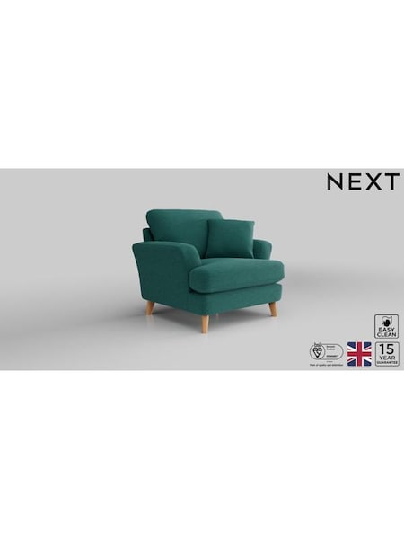 Fine Chenille Easy Clean/Dark Juniper Green Conway Relaxed Sit (310164) | £875
