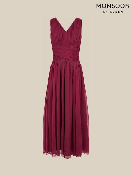 Red - Monsoon Nadine Crossover Chiffon Maxi Dress