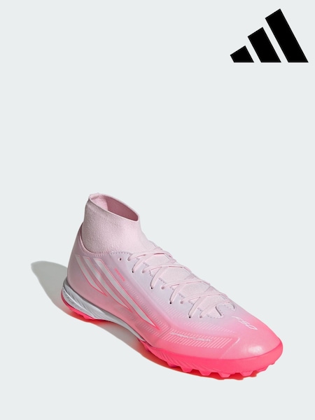 Pink - Adidas F50 Sparkfusion League Mid Cut Turf Football Boots