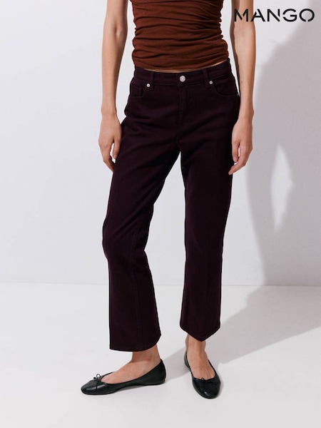 Red - Mango Sienna Ankle Crop Straight Jeans