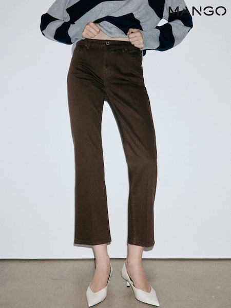 Brown - Mango Sienna Ankle Crop Straight Jeans